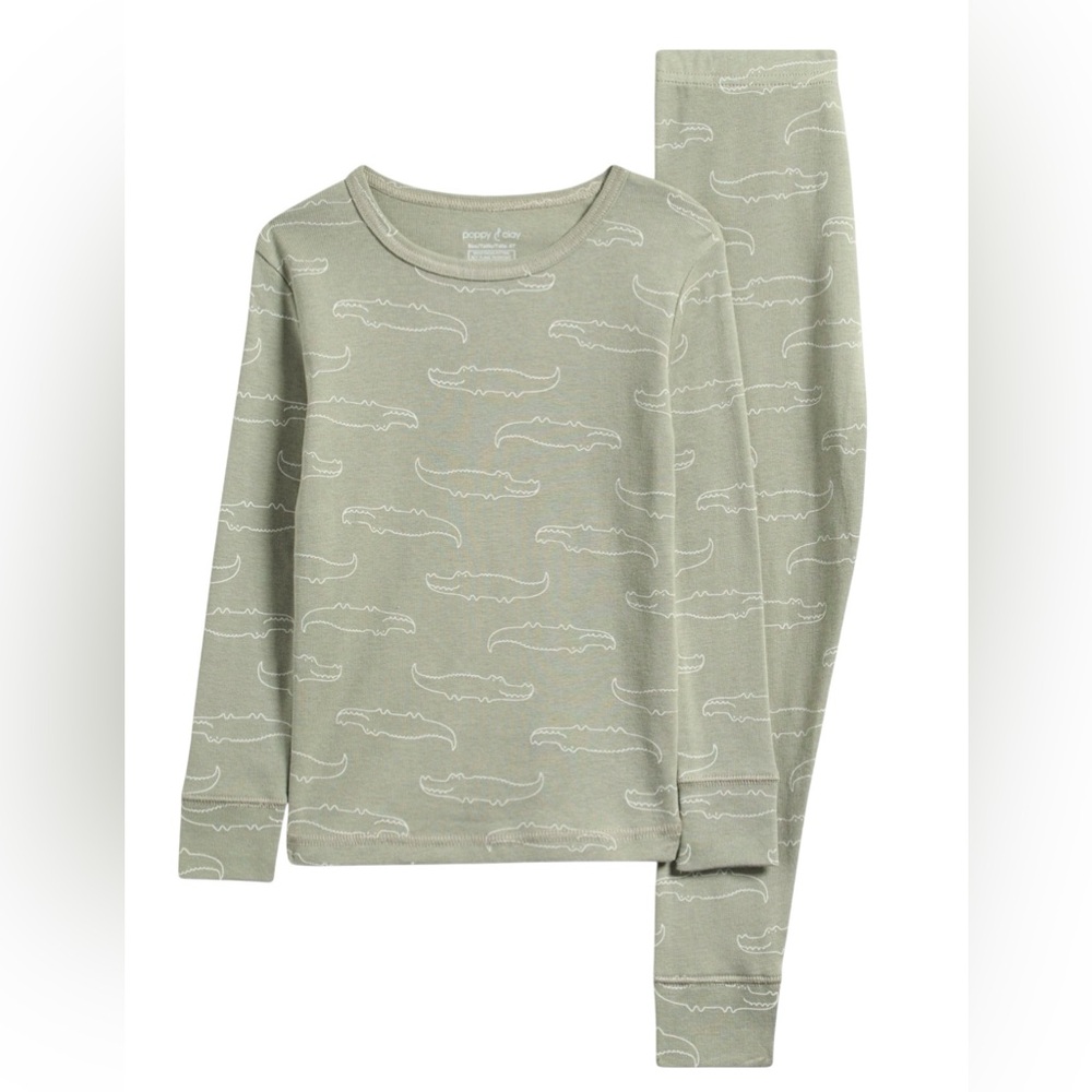 Poppy & Clay 100% Organic Cotton Aligators Be Free Fitted Pajama Set